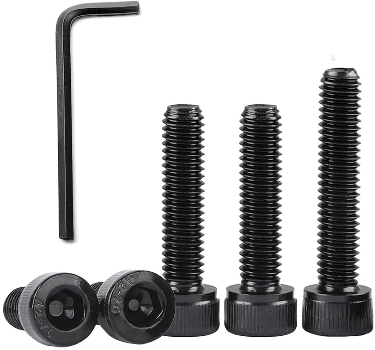 10 Stuks M5x60mm Cilinderkopschroeven Binnenzeskantschroeven Zwart | Roestvrij Staal A2 V2A 304,Platte Kopschroeven,Metrische Schroefdraad,voor Machinebouw,Meubels,Reparatie