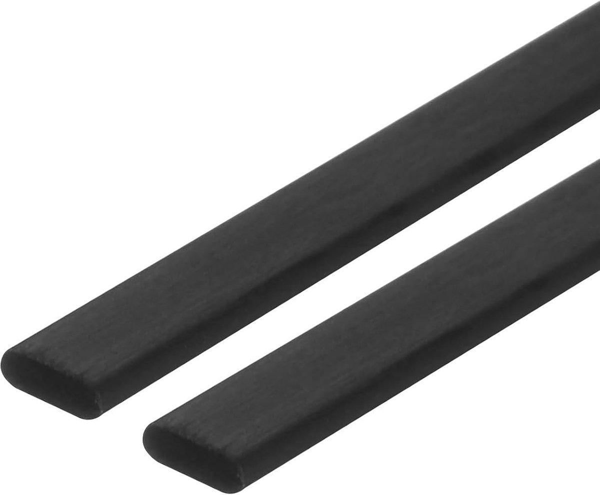 2 stuks koolstofvezelstrips 3 x 15 mm 200 mm lengte gepultrudeerde platte koolstofvezelstaven voor vliegers, RC-vliegtuig