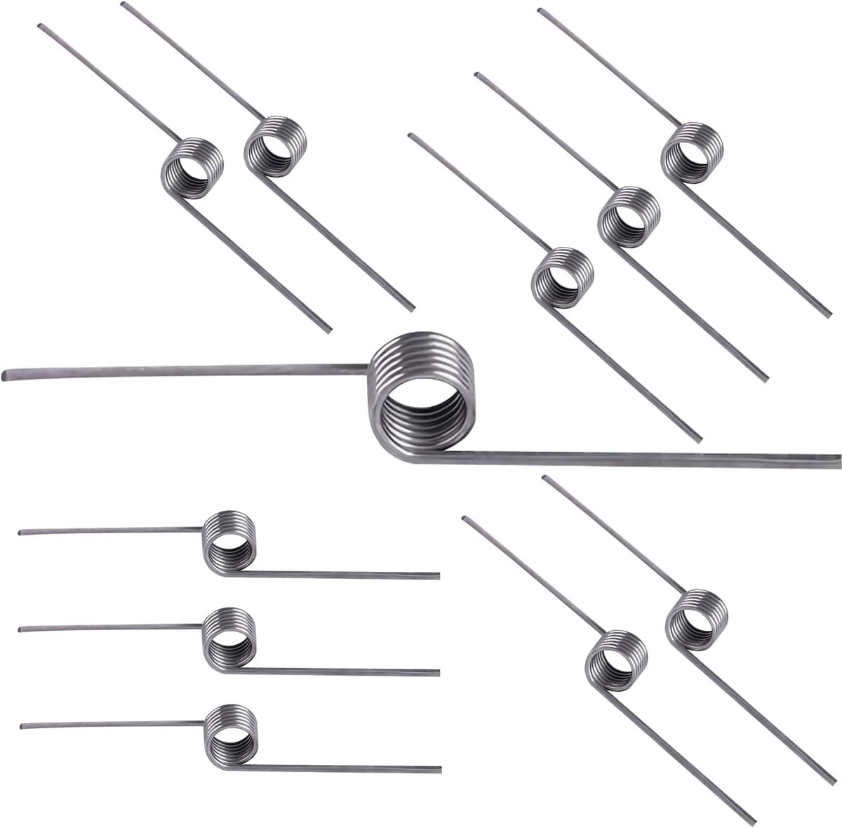 Torsieveren, roestvrijstalen veer, draaddiameter 0,7, 6 omwentelingen, 180°, voor reparatieproject