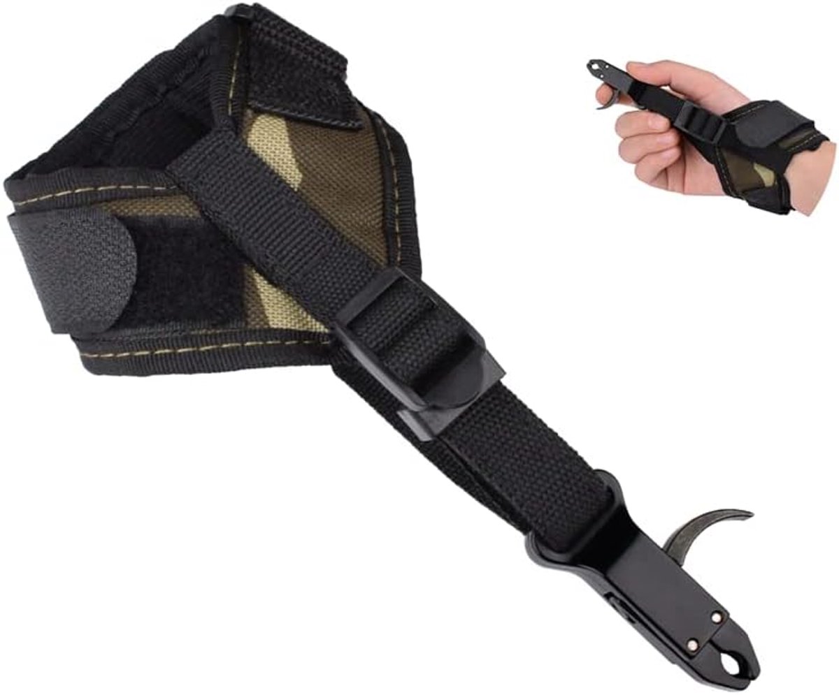 Archery Compound Bow Release - Verstelbare zwarte polsband Trigger Caliper Right Linkshandige Hand