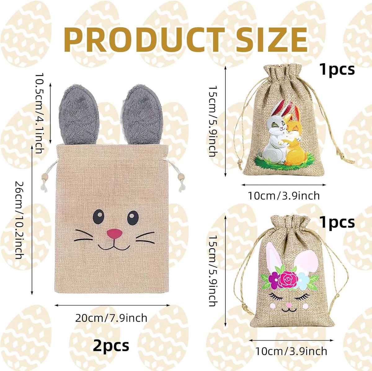 Easter bags voor kinderen - 2-delige set - katoen & jute - perfect voor paasactiviteiten - SnelShoppen