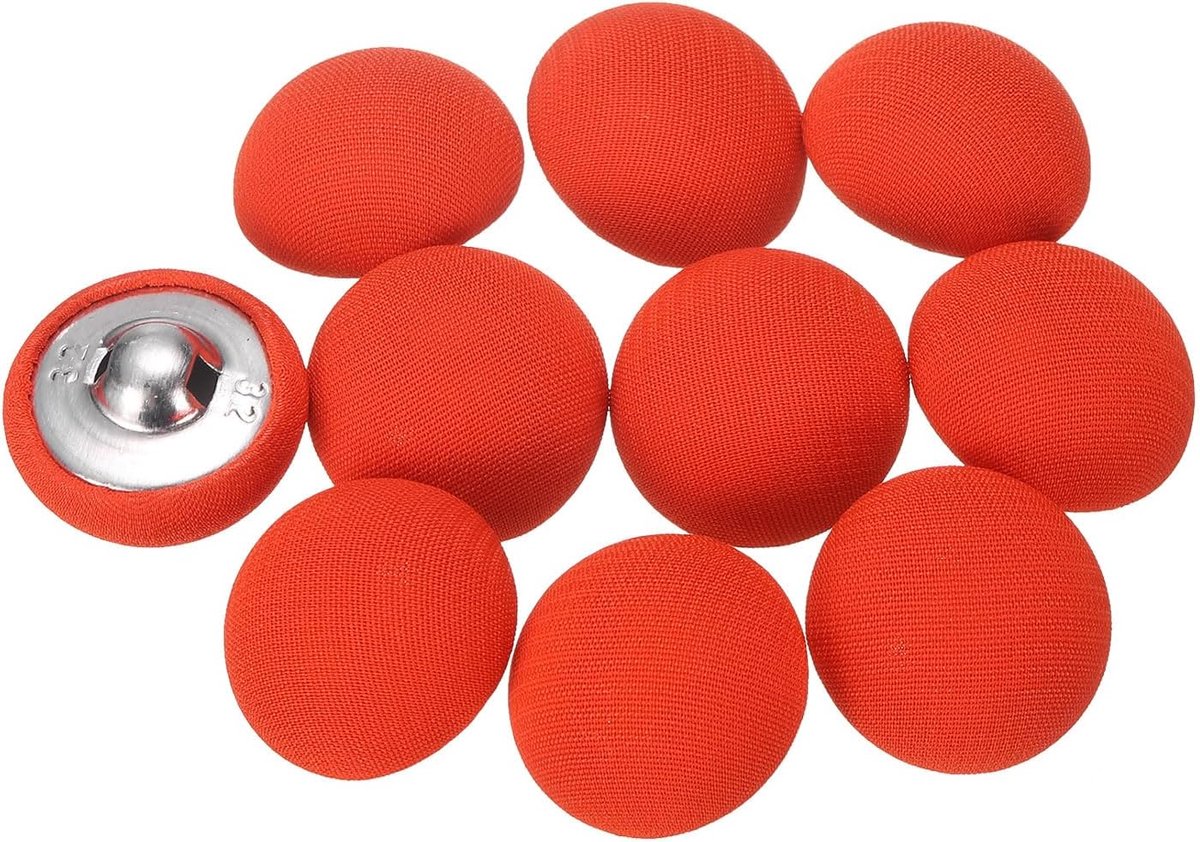 Knopenset, 10 stuks, 20 mm, metalen schacht, ronde ogen, stoffen knopen, knutselknopen, vervangingsknopen voor doe-het-zelf voor naaien, kleding, pakken, mantels, blouses