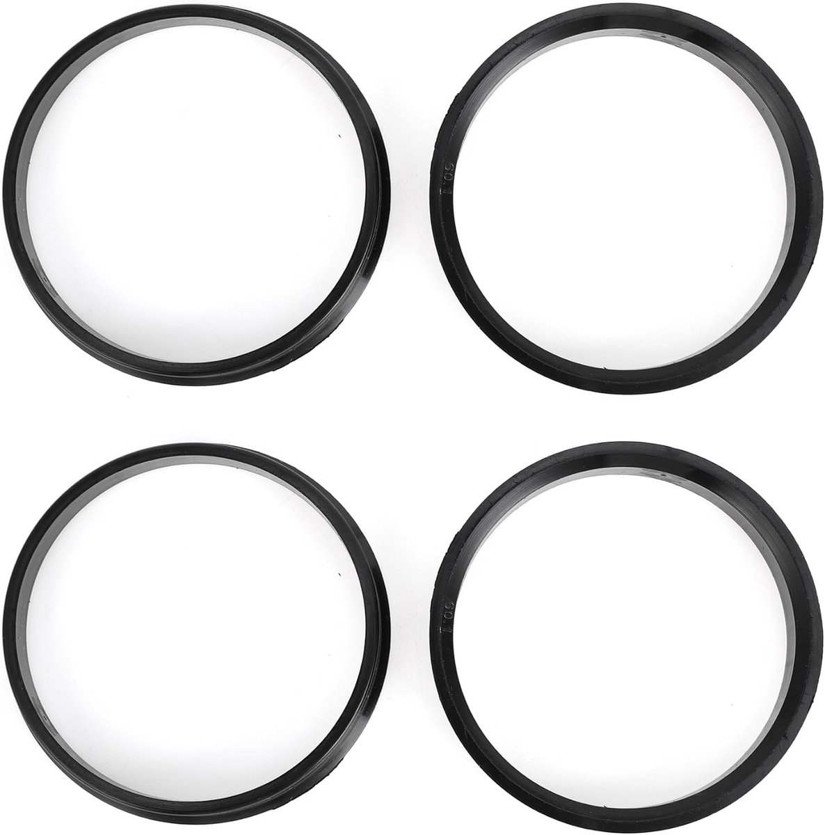 Centric Rings, 60.1mm ID 65.1mm OD Autowiel Hubringen ABS Plastic Zwart, 4stuks