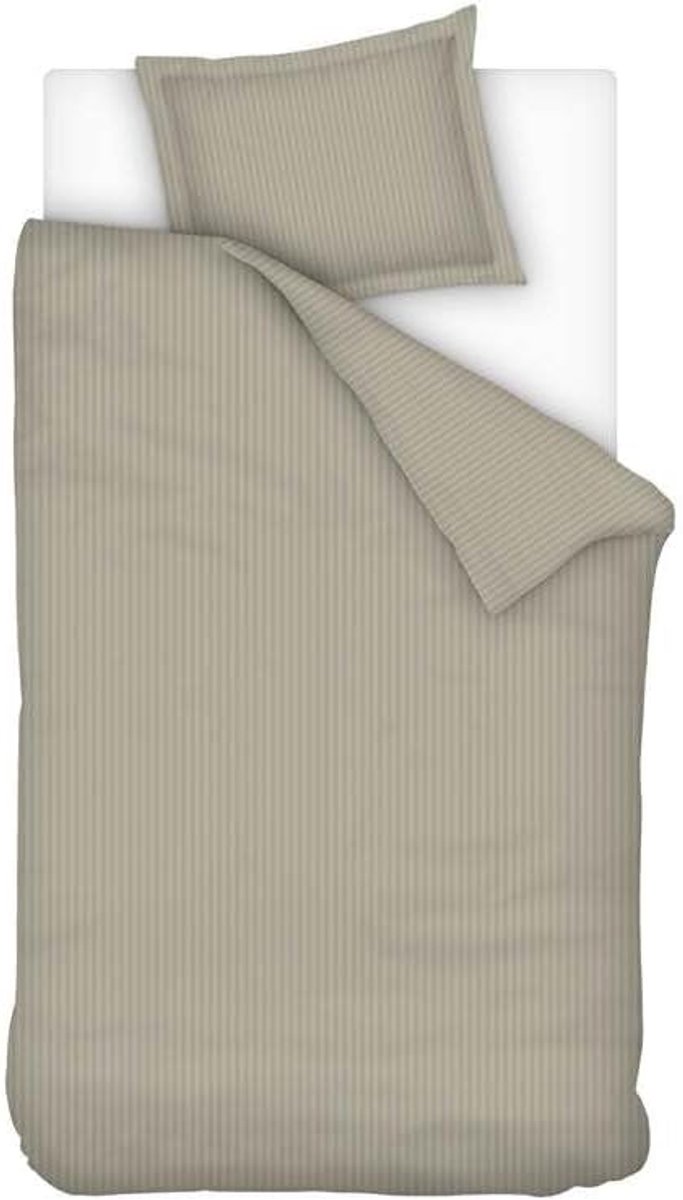 Dekbedovertrek 140x200/220 cm - satijn-katoen - dark taupe - luxe uitstraling - SnelShoppen