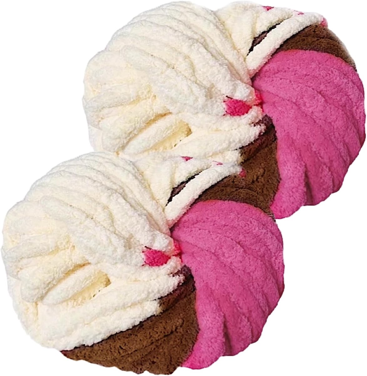 Wol 2 Stuks 500g, Chunky Garens voor Arm Breien en Haken van Dekens, XXL Reuzenwol voor Breien van Sjaals, Mutsen en Huisdiernest - Honingbruin