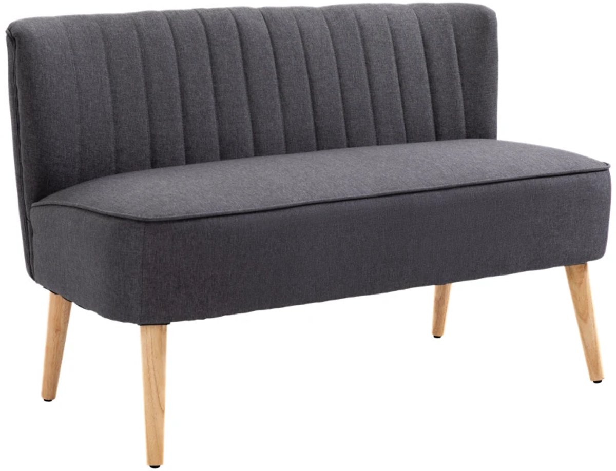2-zitsbank Met Zachte Vulling En Onderhoudsvriendelijke Hoes - Draagvermogen Tot 220 kg - 117 x 56,5 x 77 cm - Donkergrijs