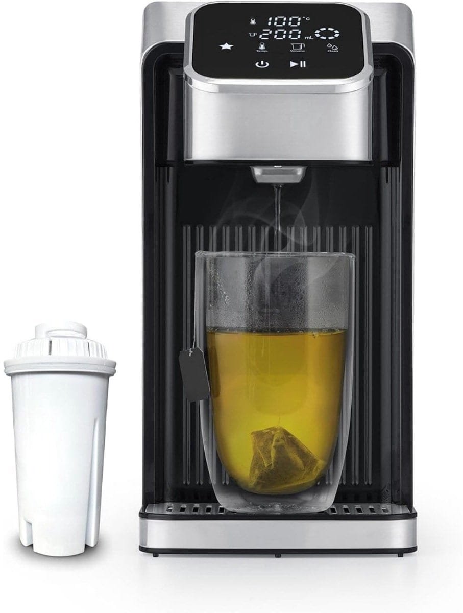Klarven® Heetwaterdispenser Zilver/Zwart - Met Waterfilter - 13 Temperatuurstanden 40-100°C, Geheugenfunctie, Bespaart Tot 50% Energie - Roestvrij Staal