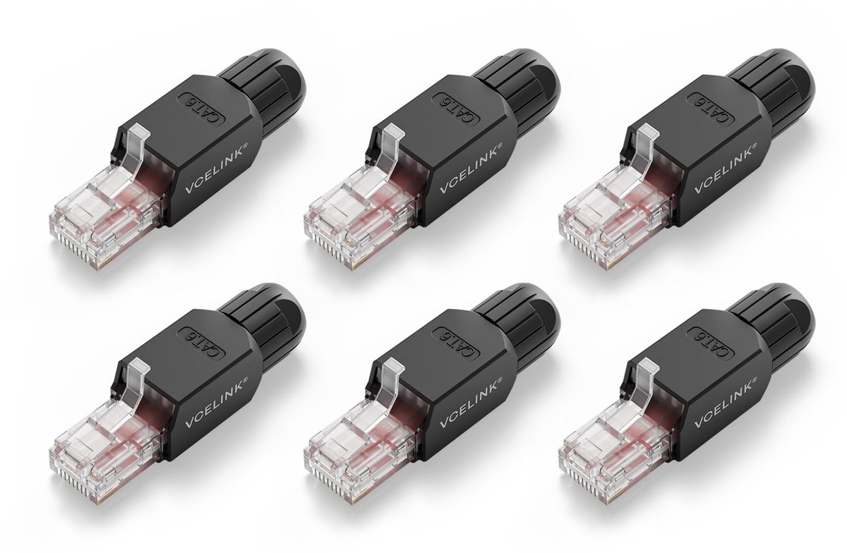 VCELINK RJ45 stekker zonder gereedschap Cat6 LAN-stekker gereedschapsvrij verguld - ShopVlot