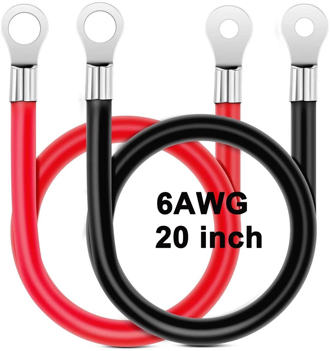 Elzusha - Set van 2 20 Inch 6AWG Accu Inverterkabels voor Voertuigen