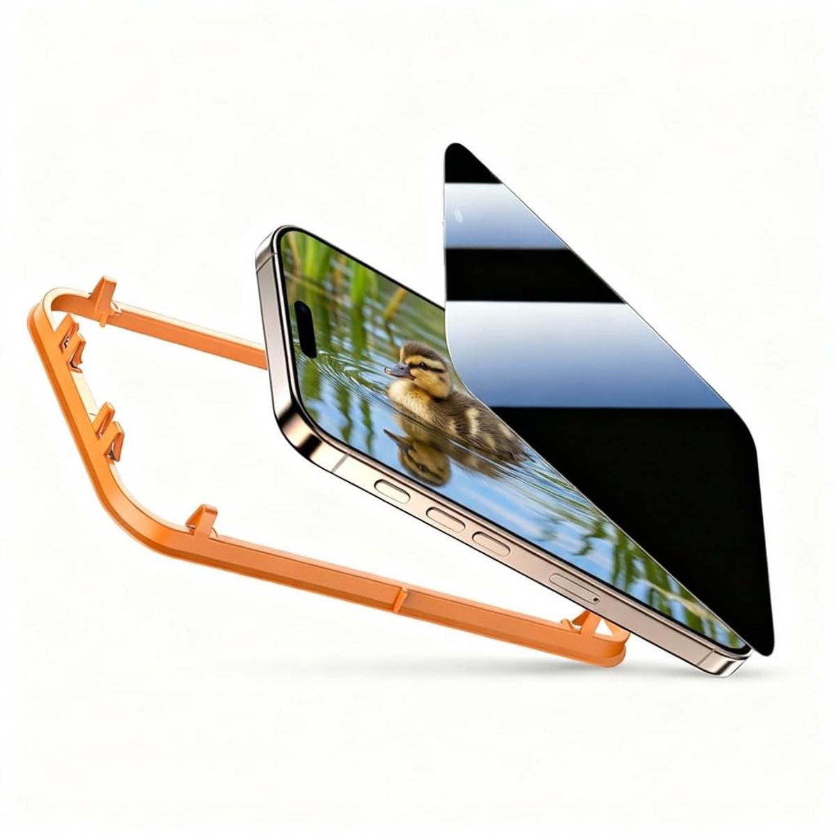 Elzusha - Pantserglas voor iPhone 16 Pro met Montagehulp