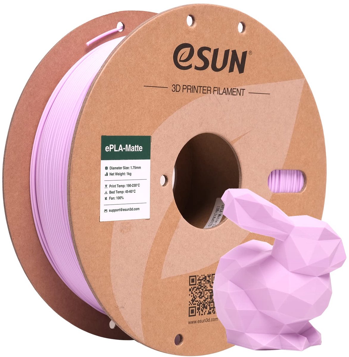 eSUN Geüpgraded Mat PLA 3D Printer Filament 1.75mm1kg Lila - ShopVlot