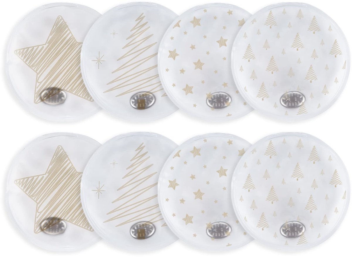 Elzusha - 8 Stuks Herbruikbare Handwarmers met Kerstpatroon