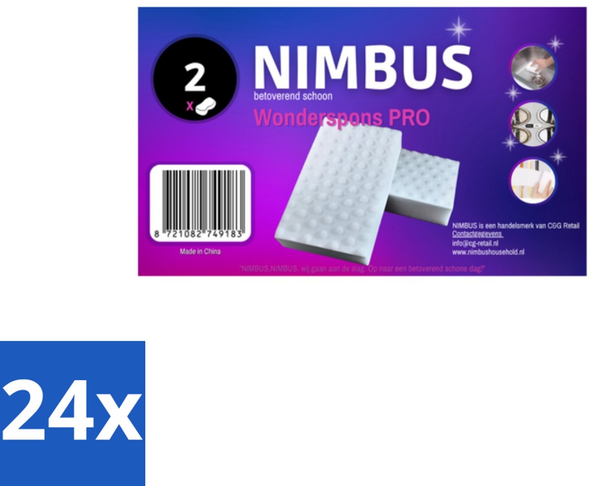 NIMBUS Wonderspons Pro Wit 2 stuks per verpakking - Voordeelverpakking - 24 stuks