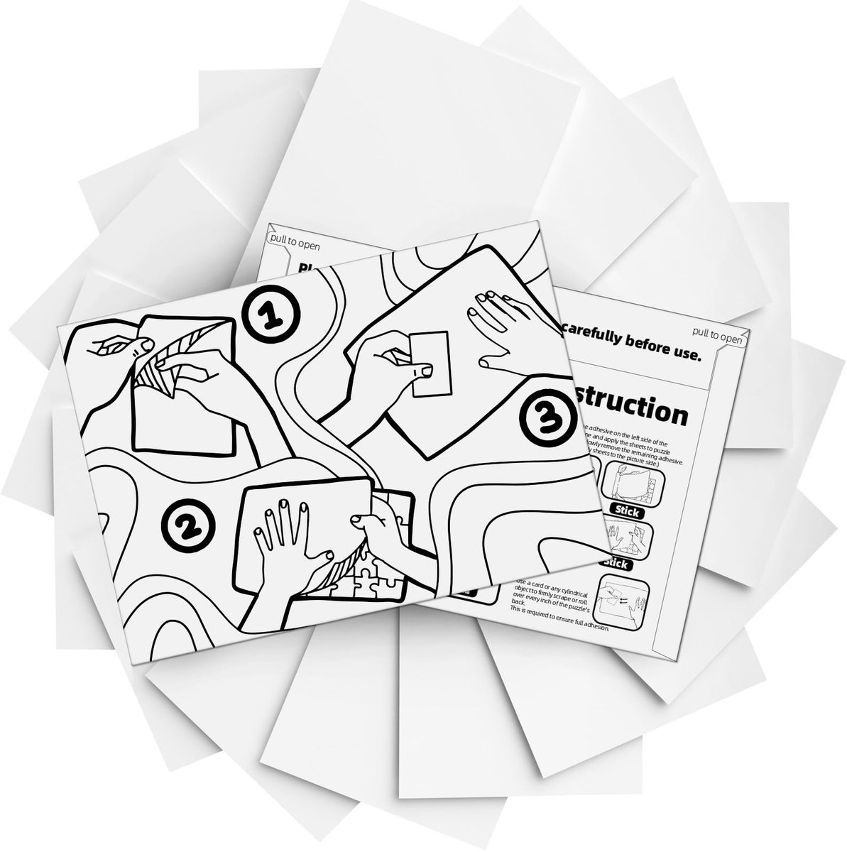 Elzusha- Puzzellijm 16 Vellen - Peel & Stick Lijm - No Mess Puzzel Saver - Inlijsten - Display - Eenvoudig aan te brengen - Puzzeloplossing