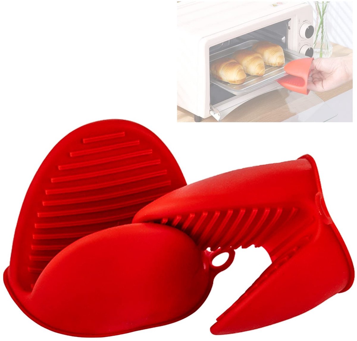 Elzusha - Silicone Ovenhandschoenen Set van 2, Warmtebestendig