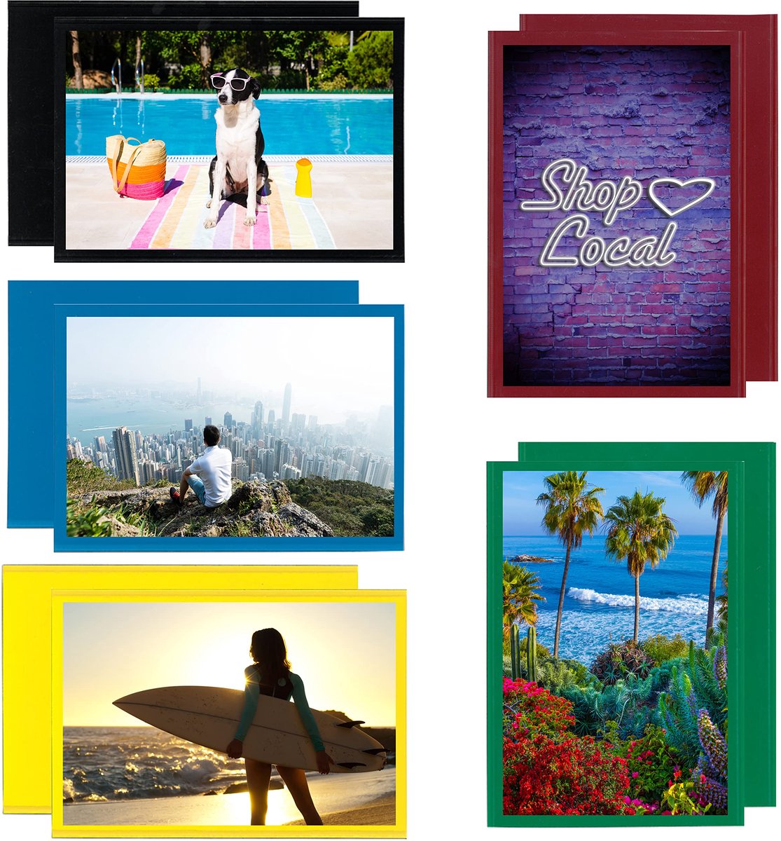 Magtech Magnetische fotozak fotolijst, kleur pops, bevat 4x6 inch foto's, 10 Pack diverse kleuren (94610) - ShopVlot