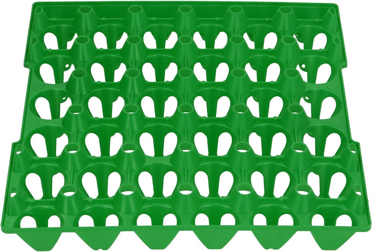 Herbruikbare plastic eierkratten met 30 cellen, stapelbare eierhouders voor opslag en transport - Set van 5 (Groen)
