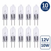 10x HALOmax Halogeen steeklampje G4 12V 10W helder glas | Dimbaar | G4 | Extra Warm Wit | 10 watt | 2.000 Branduren