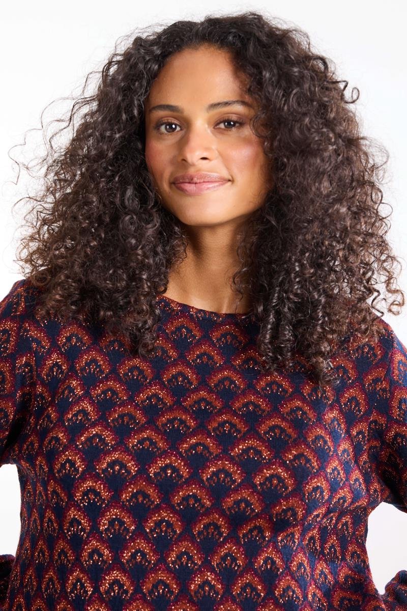 DIDI Dames Pullover Fire Blue Gema jacquard maat 40
