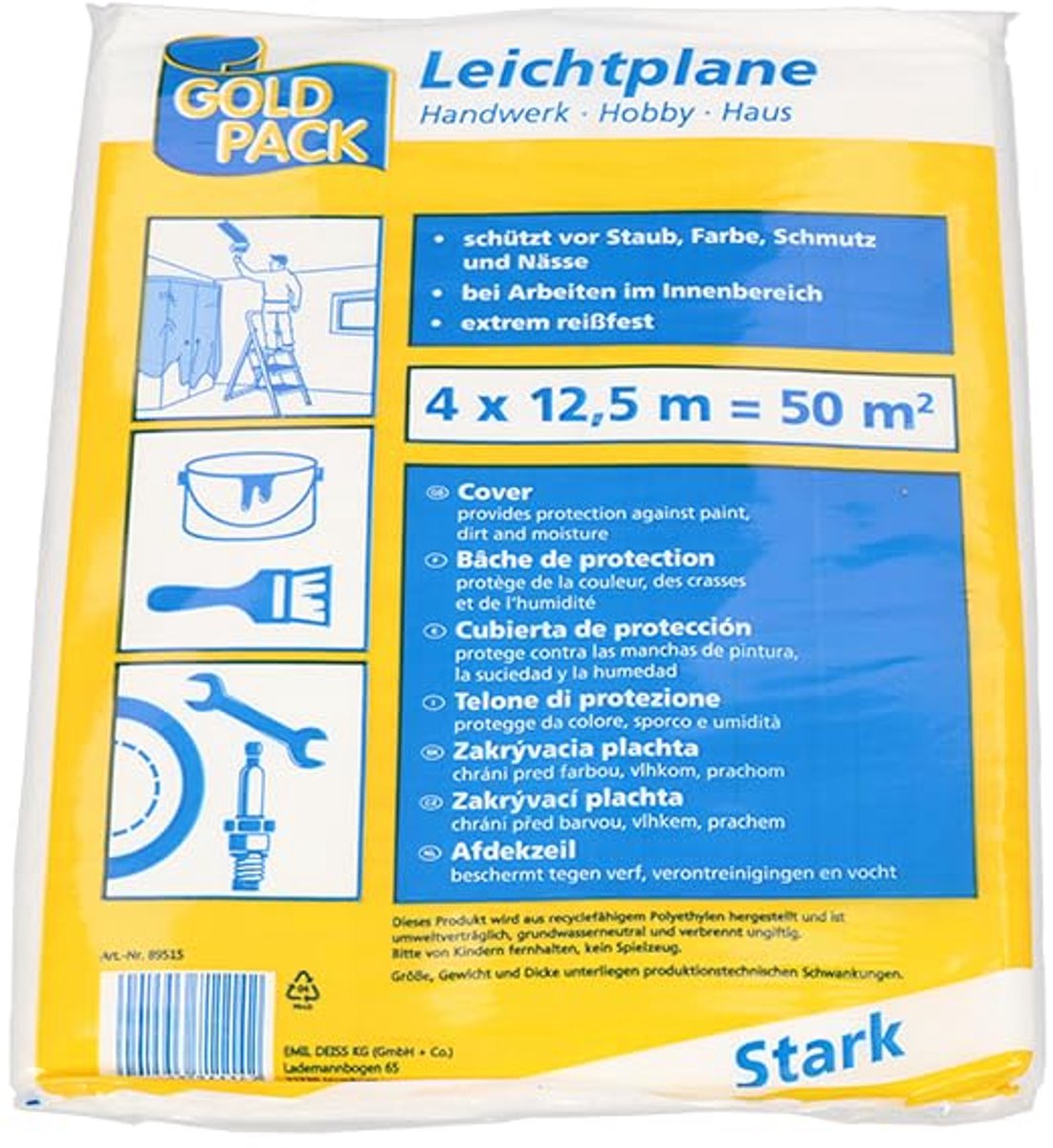 Afdekzeil, lichtgewicht zeil, HDPE, 4x12,5 m transparant - ShopVlot