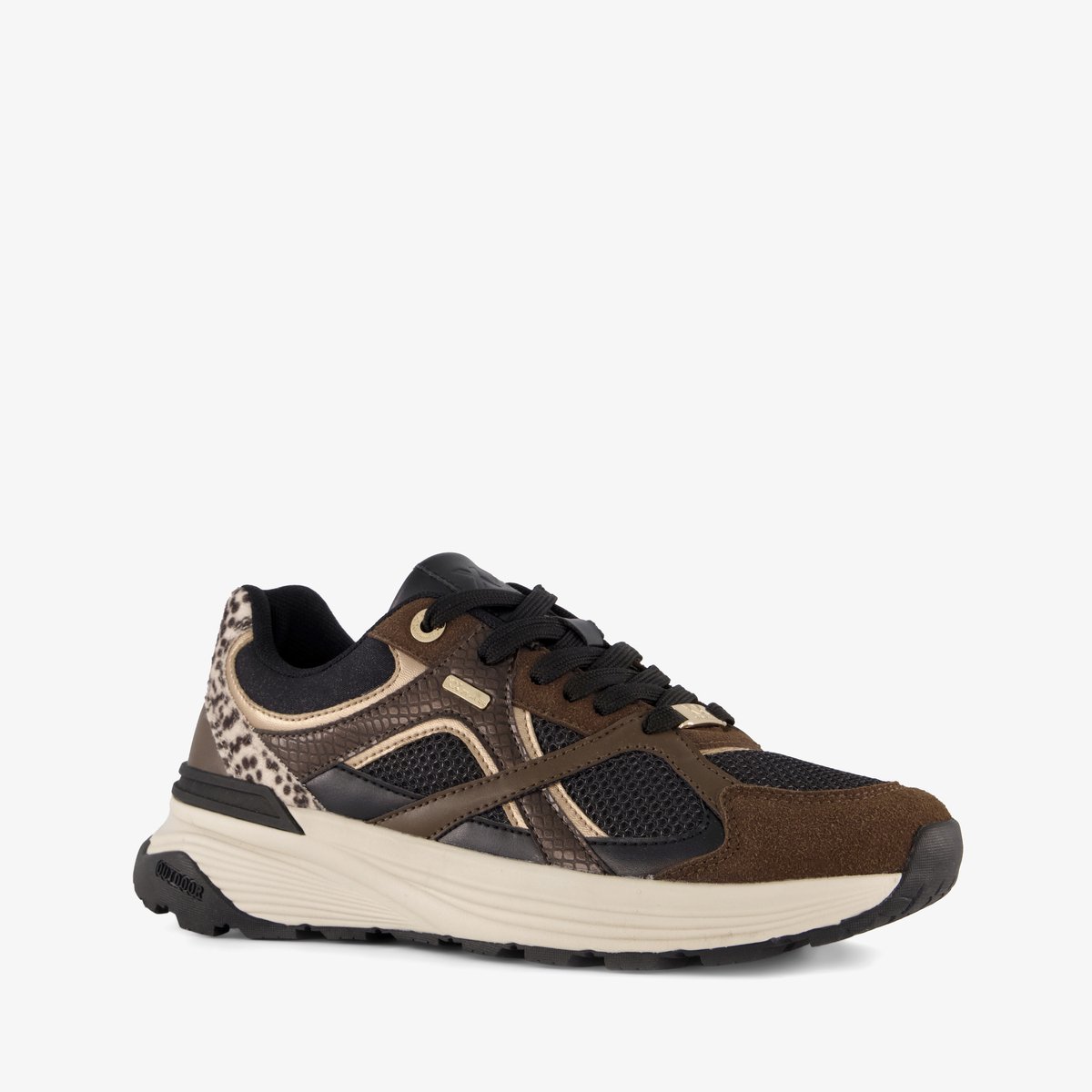 XX By Mexx dames sneakers met dierenprint bruin zwart - Maat 40 - Uitneembare zool