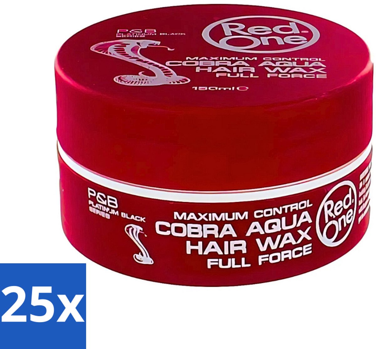 25 x Red One - Haarwax - Cobra Aqua - Maximale Controle - Voor Krachtige Hold & Glans - 150 ml - Haarwax - Styling Wax - Haartype - Haarkleur - Haartypen