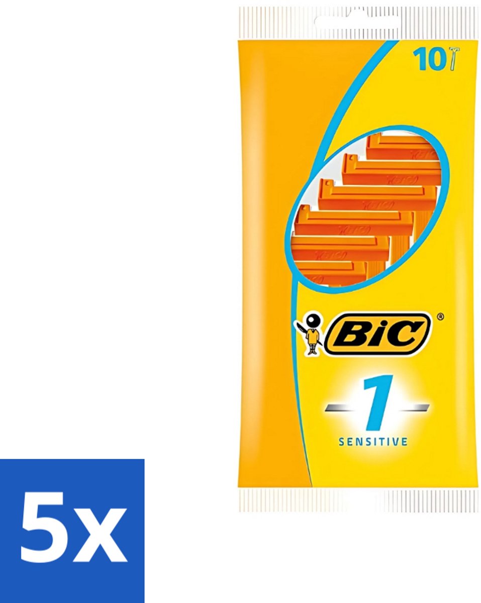 Bic - Scheermesjes - Sensitive - Enkel Mesje - Wegwerpmesjes - 10 Scheermesjes - Bulkverpakking - 5 stuks