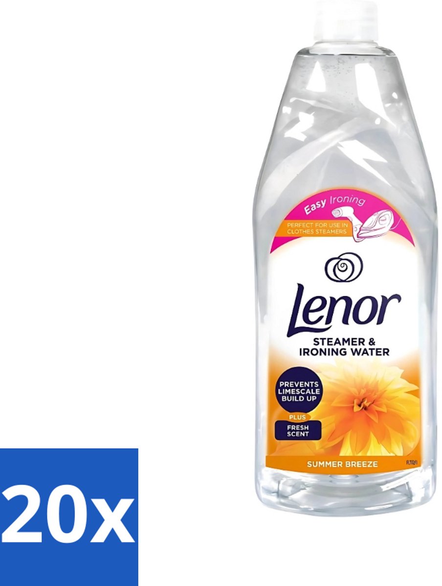 20 x Lenor Strijkwater Summer Breeze 1 liter - Strijkwater Summer Breeze - Zomerse Geur - Strijken - Wasgoed - Kleding