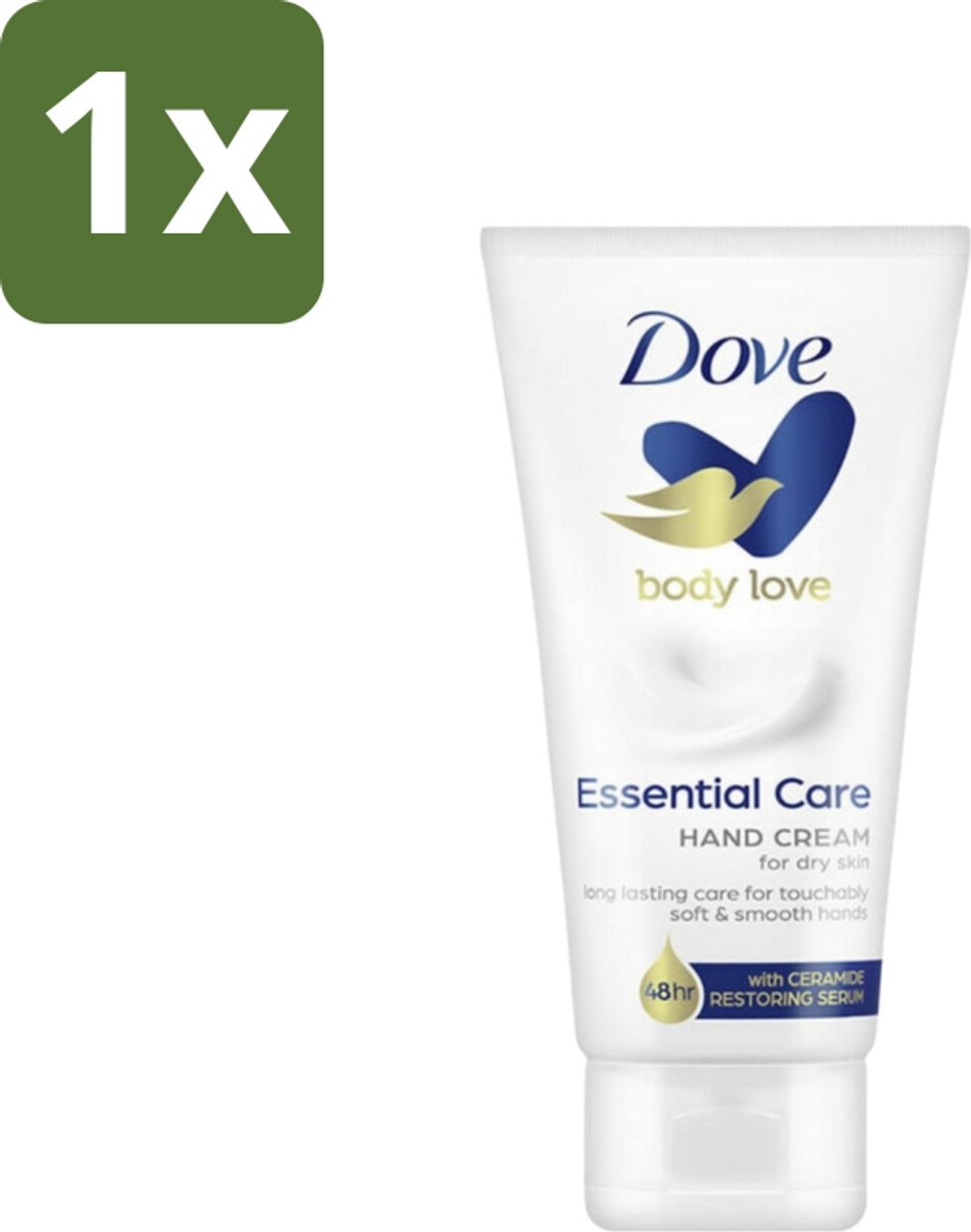 1 x Dove - Handcrème - Body Love Essential Care - Hydraterend - Droge huid - 75 g - Handcrème - Droge Huid - Hydraterende Crème - Huidbarrière - Handverzorging