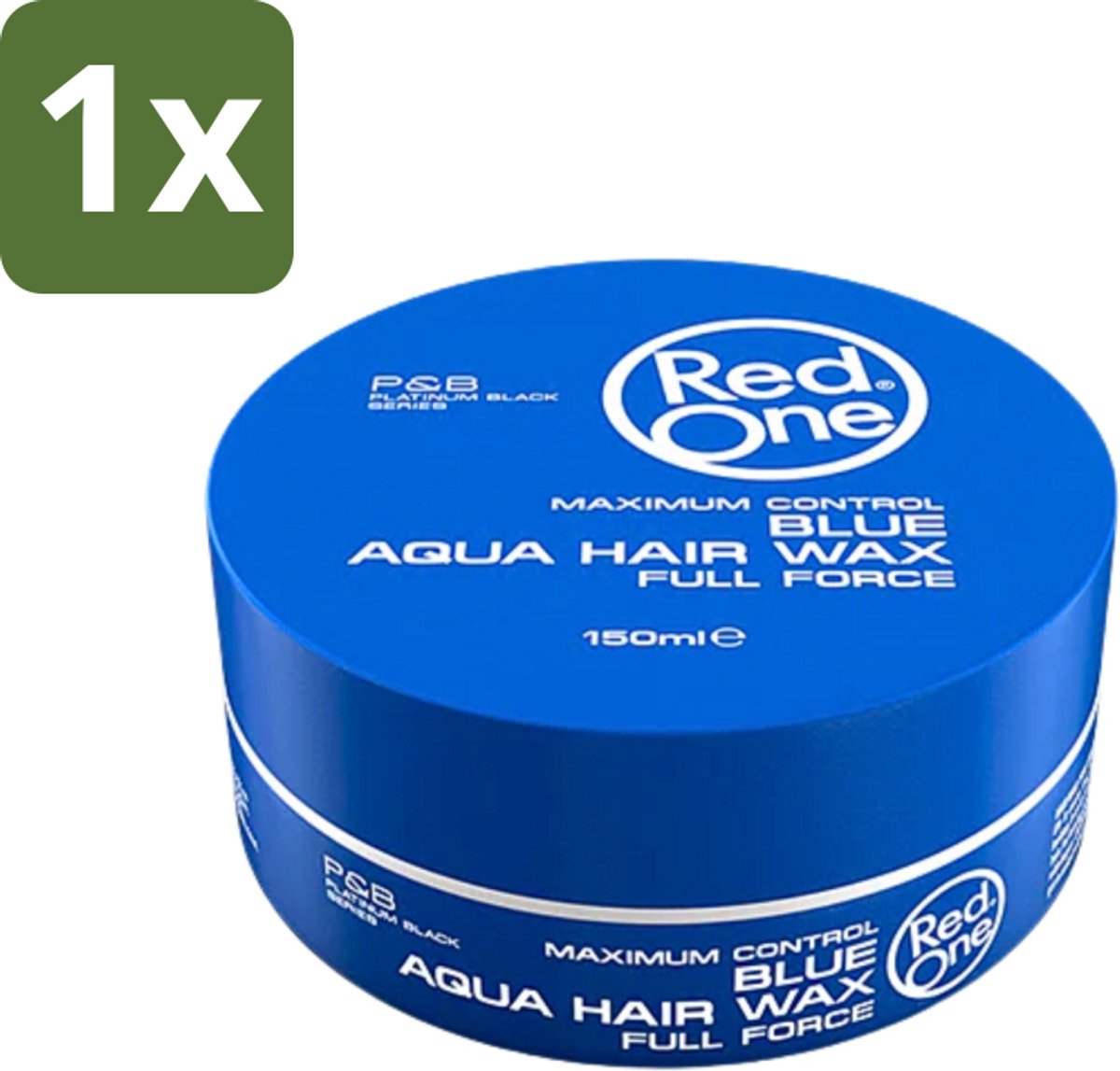1 x Red One - Haarwax - Blue - Aqua Hair Wax - Voor Sterke Hold & Glanzende Finish - 150 ml - Haarwax - Aqua Hair Wax - Sterke Hold - Glanzende Finish - Waterbasis