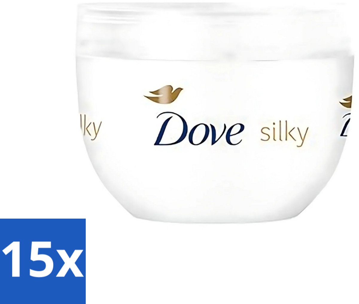 15 x Dove - Bodylotion - Silky - Verzorgend en herstellend - 300 ml - Bodycrème - Huidverzorging - Zachte Huid - Hydratatie - Droge Huid
