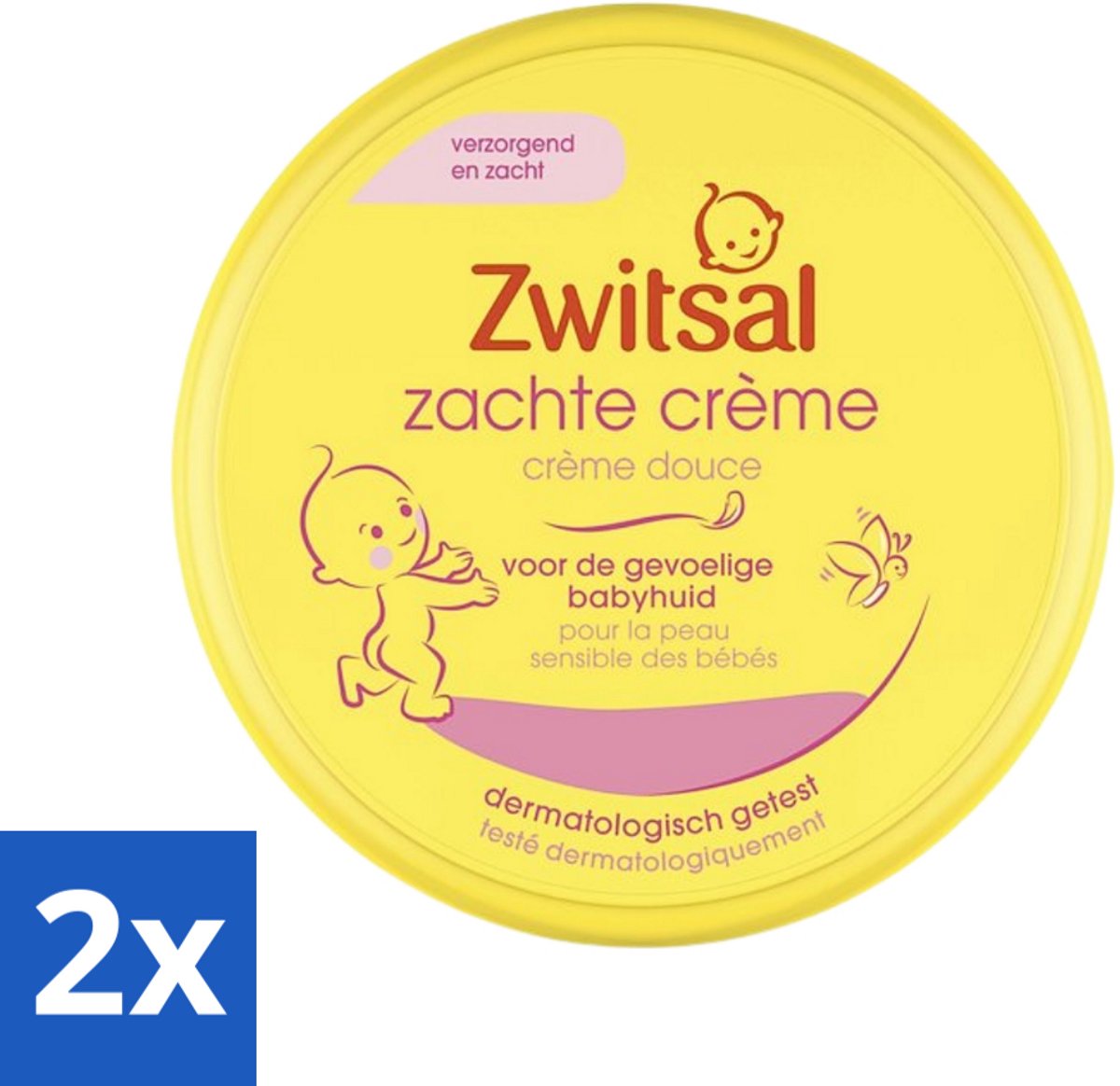 2 x Zwitsal - Zachte Crème - Babyverzorging - Huidvriendelijke pH - Hydraterend - 200 ml - Babyhuid Verzorging - Zwitsal Crème - Hydraterende Crème - Vitamine E - Huidvriendelijk