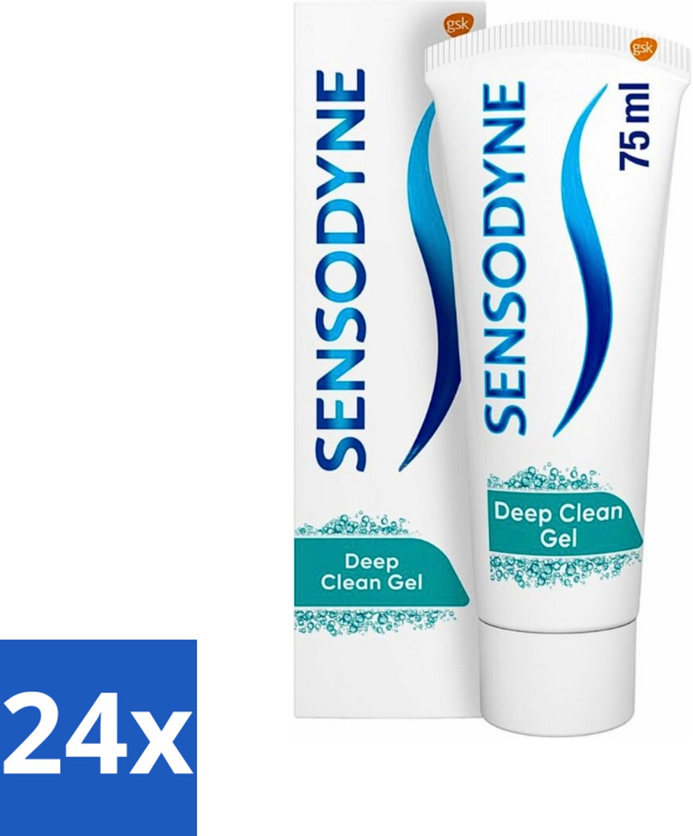 24 x Sensodyne - Tandpasta - Deep Clean - Voor Frisse Adem - 75 ml - Gevoelige Tanden - Diepe Reiniging - Frisse Adem - Tandpasta - Tandbederf