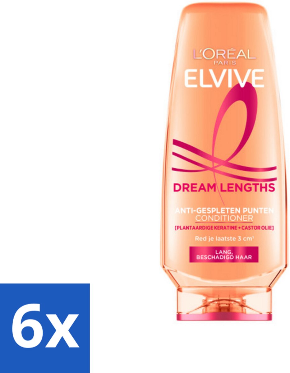 6 x L'Oréal Elvive Dream Lengths Conditioner 200 ml - Lang Haar - Beschadigd Haar - Haar Herstel - Haar Verzorging - Haar Voeding