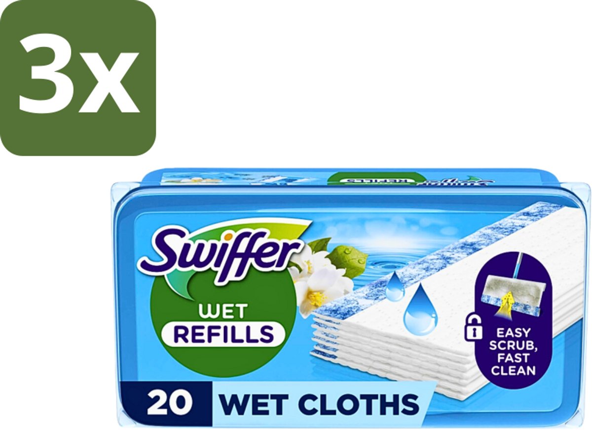 3 x Swiffer - Wet Vloerdoekjes Citrus - Navulling - 10 Doekjes - Vloerdoekjes Citrus - Vloerdoekjes Wet - Vloerdoekjes Navulling - Vloerdoekjes Citrusgeur - Vloerdoekjes Voor Tegels