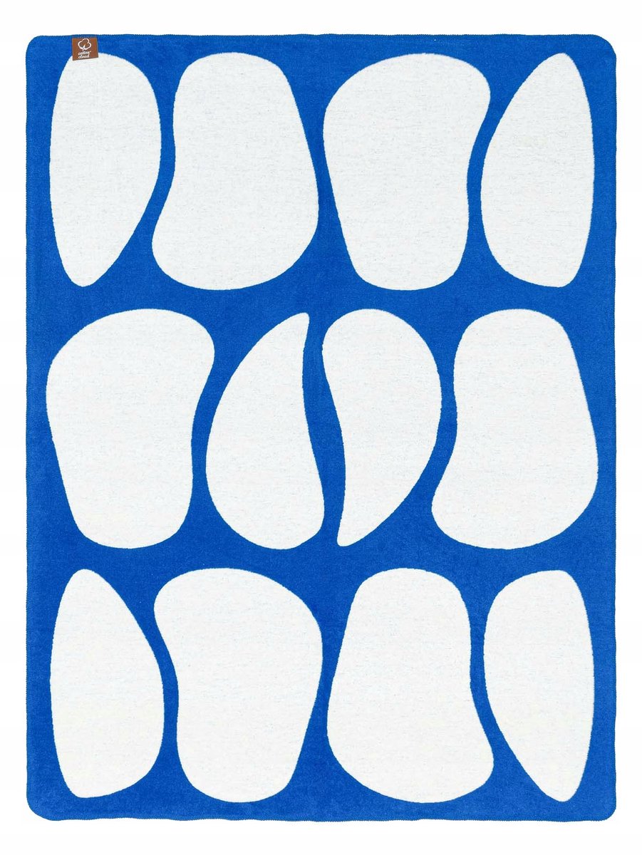 Zacht Acryl Katoenen Deken 150x200 cm - Blauw met Steenpatroon