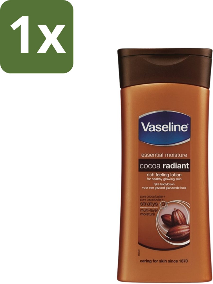 1 x Vaseline - Cocoa - Bodylotion - Voedend & Verzorgend - 400 ml - Bodylotion - Vochtige Huid - Droge Huid - Cacaoboter - Hydraterende Lotion