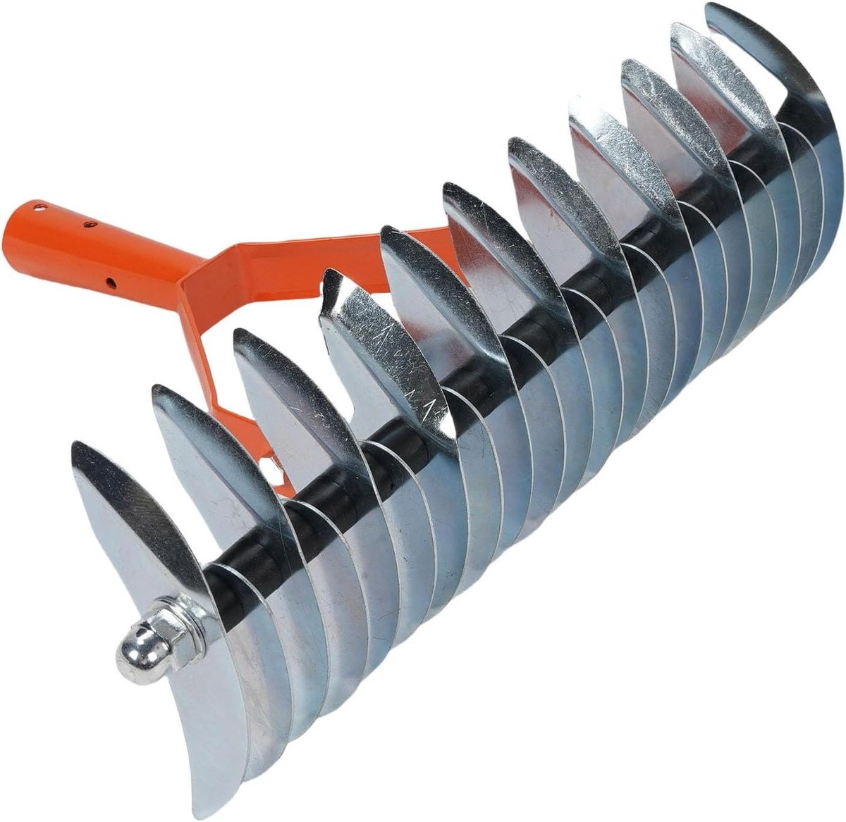 Verticuteerhark - Gras hark - Gazon onderhoud - Roestvrij staal - 134 cm lengte - Zilver