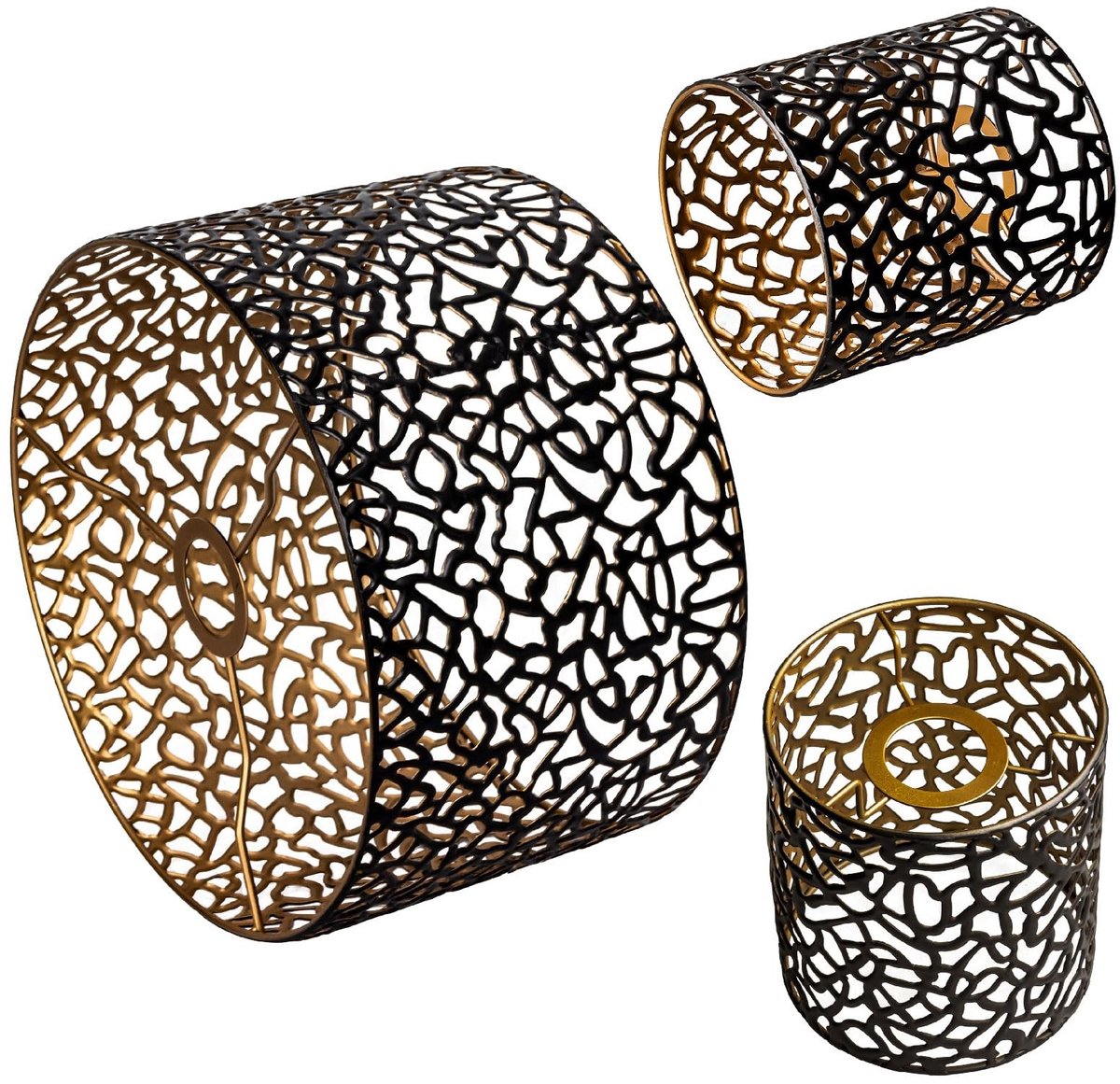 Elzusha - Boho Design Lampenkappen Set, 1x 30 cm en 2x 15 cm