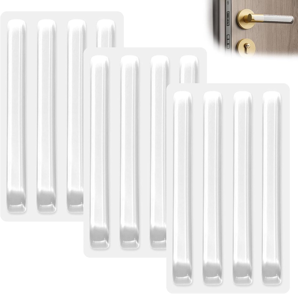 Zelfklevende Rubber Buffers 150 x 15 mm voor Deur- en Muurbescherming, Sterke Silicone Strips voor Meubels en Auto's