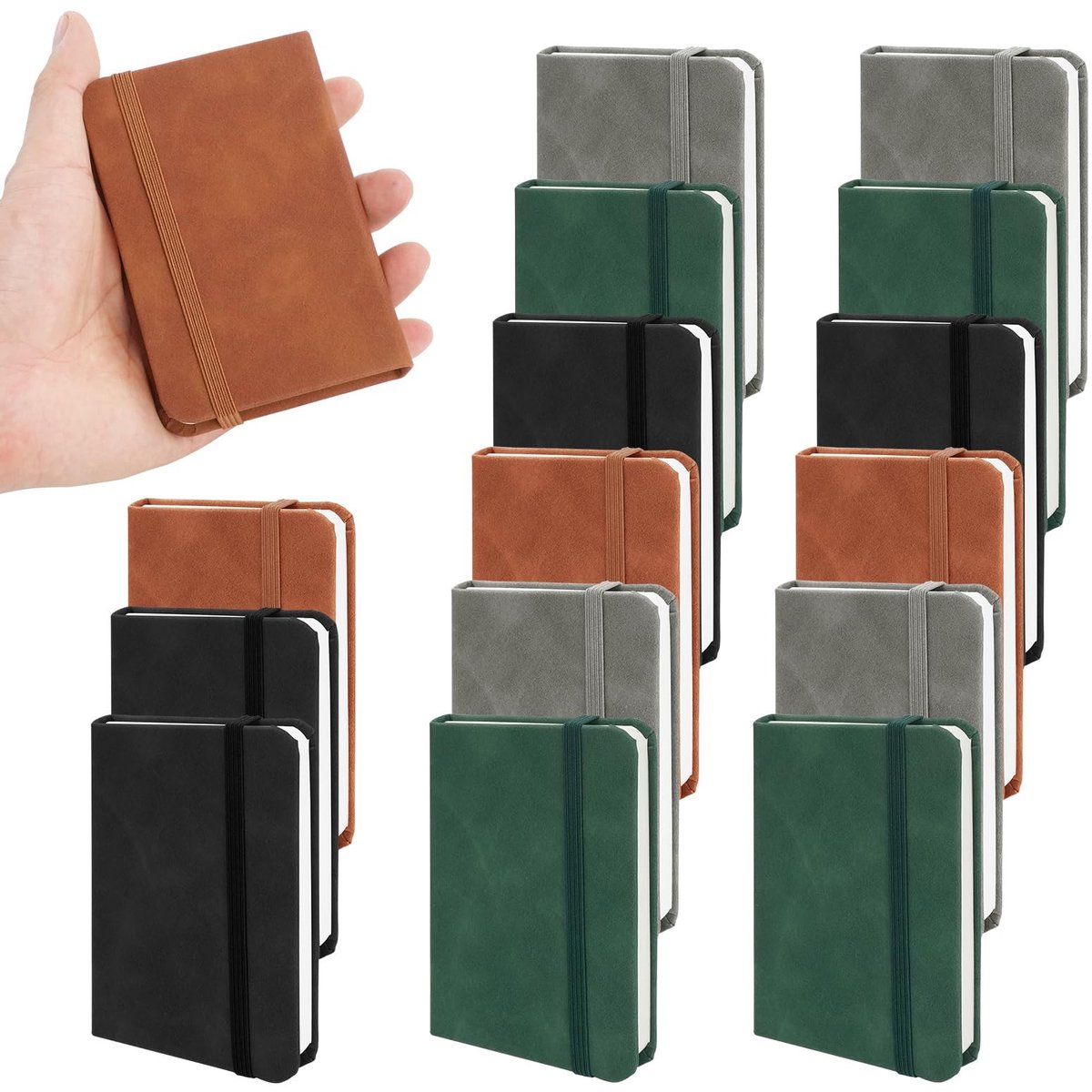 Elzusha - Set van 16 Pocket Notebooks A7 met Elastische Band