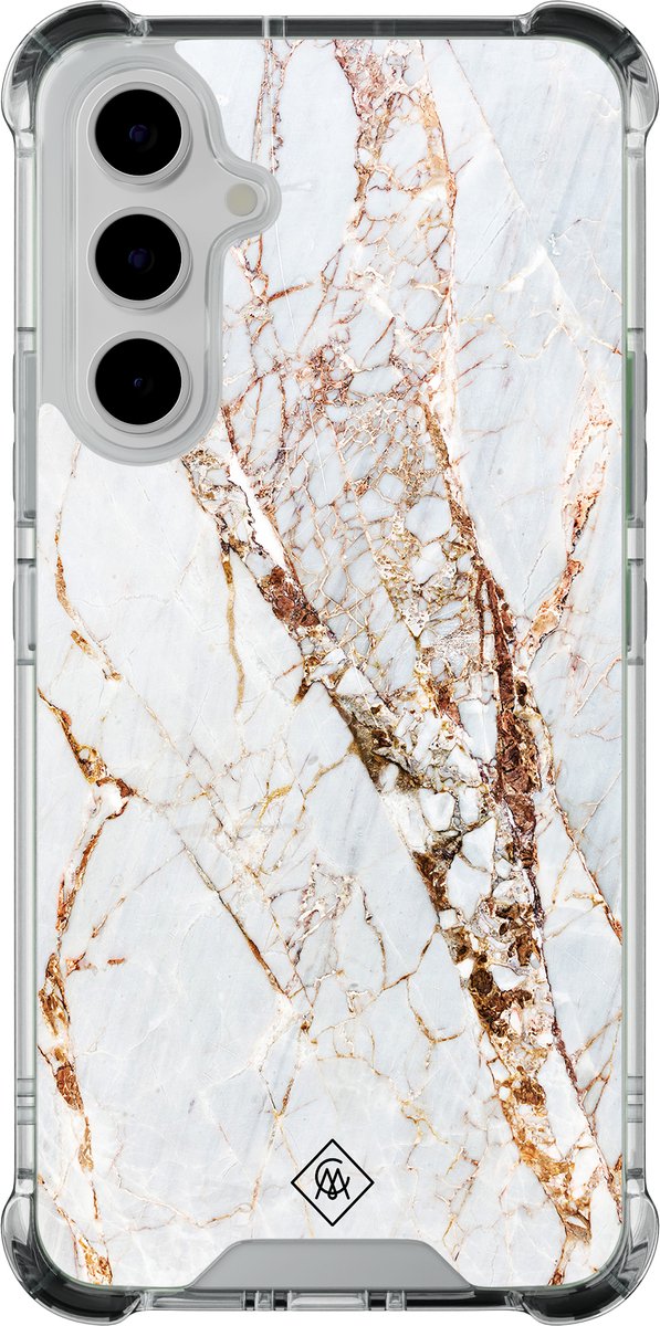 Casimoda® hoesje - Geschikt voor Samsung Galaxy A55 - Marmer Goud - Shockproof case - Extra sterk - - Multi, Transparant