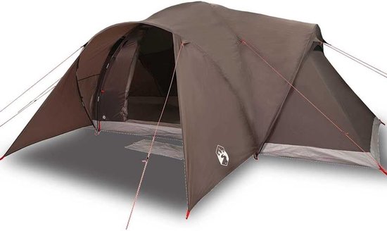 Familie Tent - Tunnel Tent - Kamperen met gezin - Waterdicht en winddicht - 6 personen - Bruin — afbeelding 4