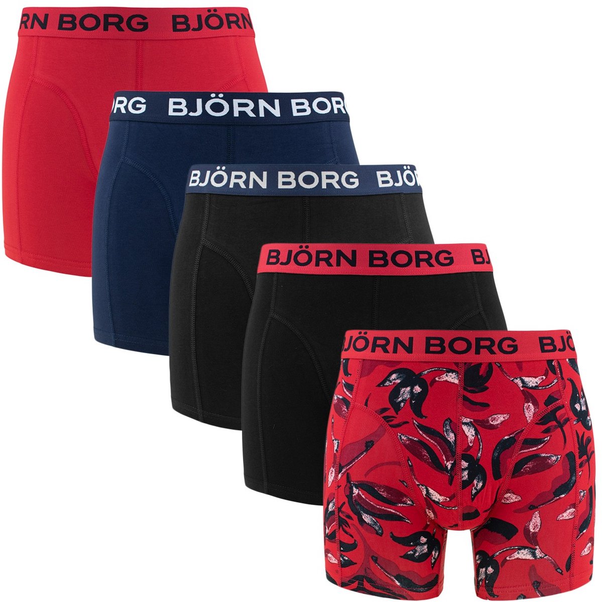 Björn Borg heren cotton stretch 5P boxers basic flowers multi II