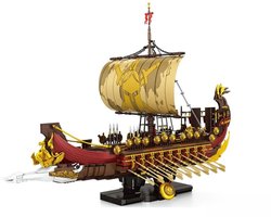 Reobrix 66104 Spartaanse oorlogschip bouwset | War of Gods Adventure | Classic Creator STEM ridders boot speelgoed technisch icons bouwpakket voor kinderen en volwassenen | Boat of the warriors | Geschikt voor Lego | Bouwdoos met 3043 bouwstenen