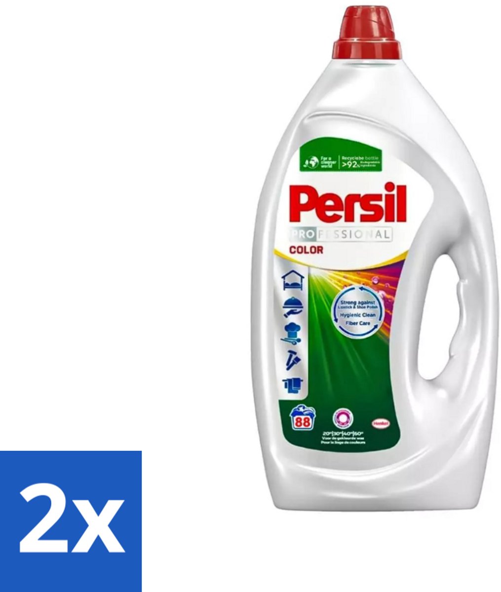 2 x Persil Professional Color - Vloeibaar Wasmiddel - Gekleurde Was - 88 Wasbeurten - Wasmiddel - Gekleurde Was - Vlekken Verwijderen - Wasmachine Reinigen - Kleurbehoud