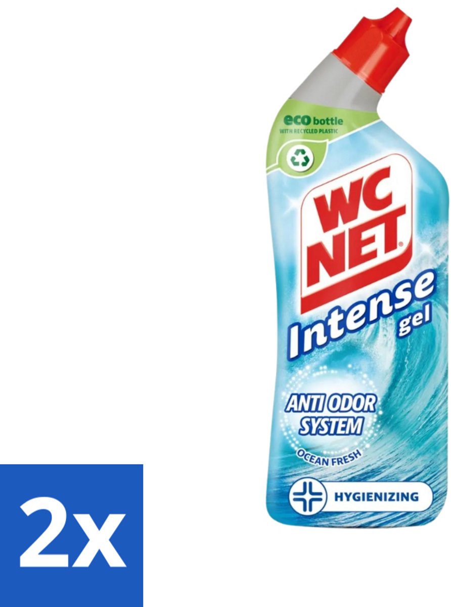 2 x WC Net - Toiletreiniger - Gel - Ocean Fresh - Verwijderd Geuren - 750 ml - Toilet Schoonmaak - Wc Reiniger - Geurverwijderaar - Ocean Fresh - Langdurige Geur