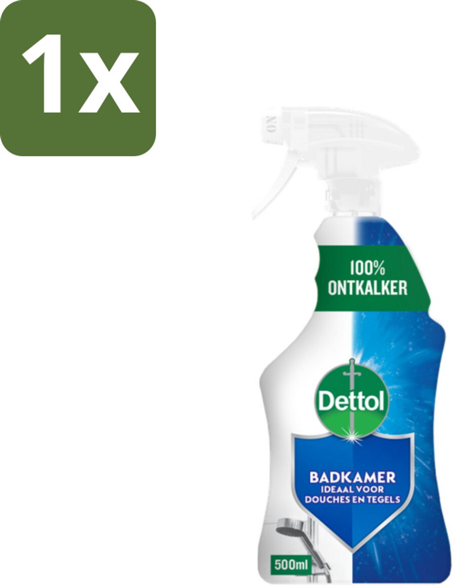 1 x Dettol Badkamerreiniger 500 ml - Badkamer Reinigen - Kalk Verwijderen - Zeepresten Verwijderen - Badkamer Schoonmaken - Badkamer Hygiëne