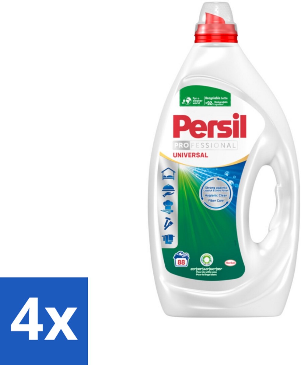 4 x Persil Professional - Universal - Vloeibaar Wasmiddel - Witte en Gekleurde Was - 88 Wasbeurten - Wasmiddel - Vloeibaar Wasmiddel - Persil - Vlekken Verwijderen - Wasmachine Reinigen