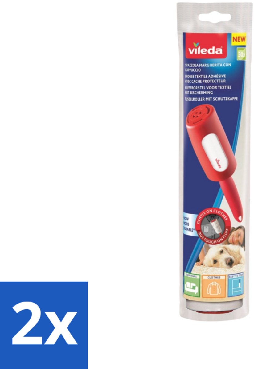 Vileda - Lintroller - Pluisverwijderaar - Inclusief Beschermkap - 30 Vellen - Voordeelverpakking - 2 stuks